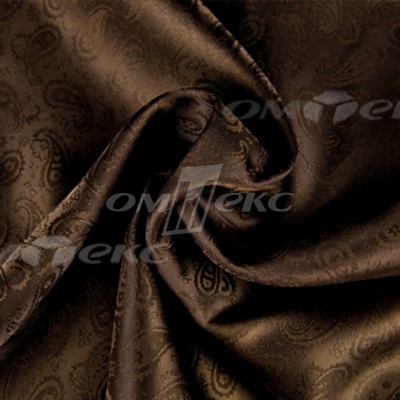 Ткань подкладочная жаккард Р14098, 19-1217/коричневый, 85 г/м2, шир. 150 см, 230T - купить в Таганроге. Цена 168.15 руб.