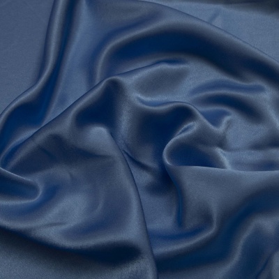 Поли креп-сатин 16-4132, 125 (+/-5) гр/м2, шир.150см, цвет голубой - купить в Таганроге. Цена 155.57 руб.