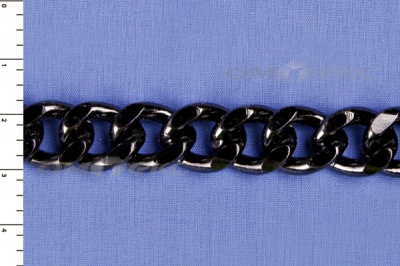 Цепь металл декоративная №9 (13,5*16,5) черная (10+/-1 м)  - купить в Таганроге. Цена: 808.92 руб.