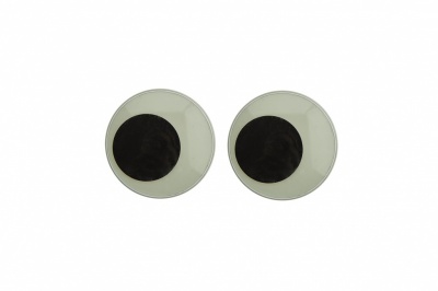 Глазки для игрушек, круглые, с бегающими зрачками, 18 мм/упак.50+/-2 шт, цв. -черно-белые - купить в Таганроге. Цена: 41.81 руб.