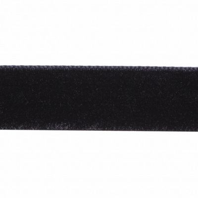 Лента бархатная нейлон, шир.12 мм, (упак. 45,7м), цв.03-черный - купить в Таганроге. Цена: 448.27 руб.