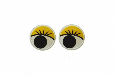 Глазки для игрушек, круглые, с бегающими зрачками, 8 мм/упак.50+/-2 шт, цв. -желтый - купить в Таганроге. Цена: 59.05 руб.