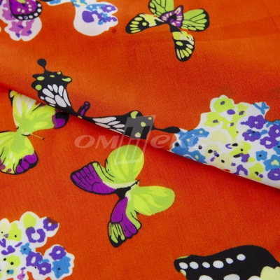 Плательная ткань "Софи" 7.1, 75 гр/м2, шир.150 см, принт бабочки - купить в Таганроге. Цена 241.49 руб.