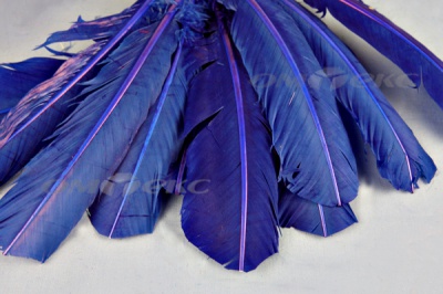 Декоративный Пучок из перьев, перо 23см/синий - купить в Таганроге. Цена: 12.34 руб.