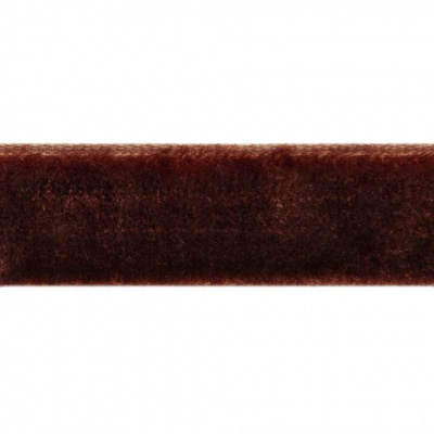 Лента бархатная нейлон, шир.12 мм, (упак. 45,7м), цв.120-шоколад - купить в Таганроге. Цена: 396 руб.
